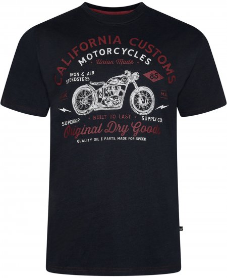 Kam Jeans 5787 California Customs Print Tee Black - T-shirts - Grote Maten T-shirts Heren