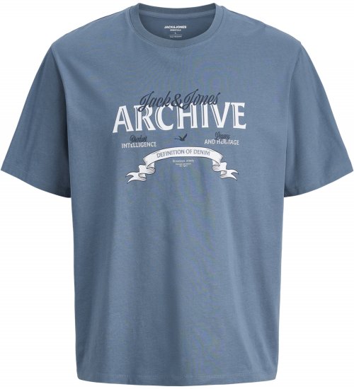 Jack & Jones Dover Denim O-Neck T-Shirt Grey - T-shirts - Grote Maten T-shirts Heren