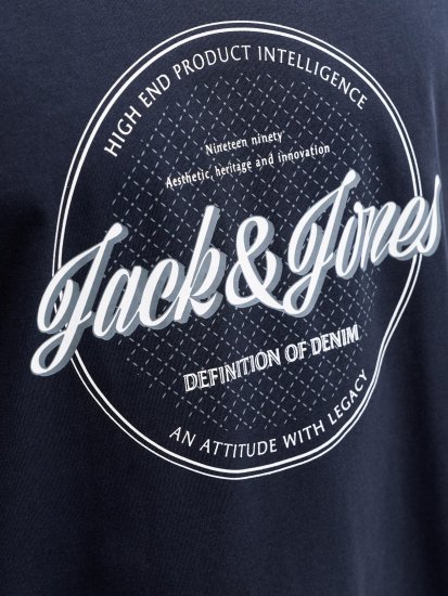Jack & Jones Dover Denim O-Neck T-Shirt Blue - T-shirts - Grote Maten T-shirts Heren