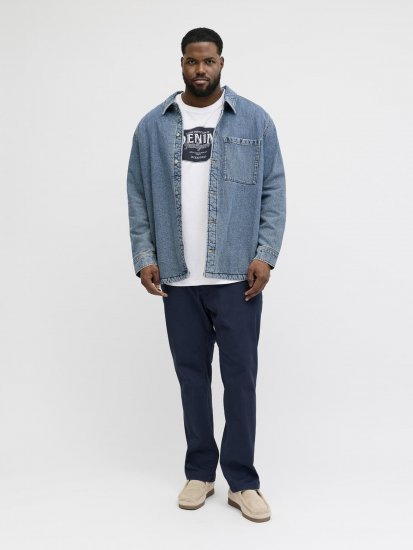 Jack & Jones Dover Denim O-Neck T-Shirt White - T-shirts - Grote Maten T-shirts Heren