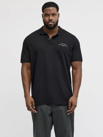 Jack & Jones College Logo Polo Short Sleeve Black - Polo shirts - Grote Maten Poloshirts Heren