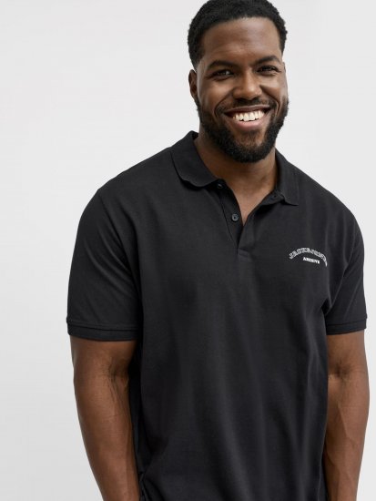 Jack & Jones College Logo Polo Short Sleeve Black - Polo shirts - Grote Maten Poloshirts Heren