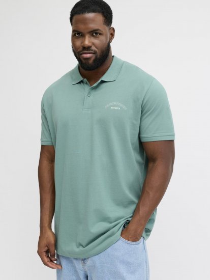 Jack & Jones College Logo Short Sleeve Polo Turquoise - Polo shirts - Grote Maten Poloshirts Heren