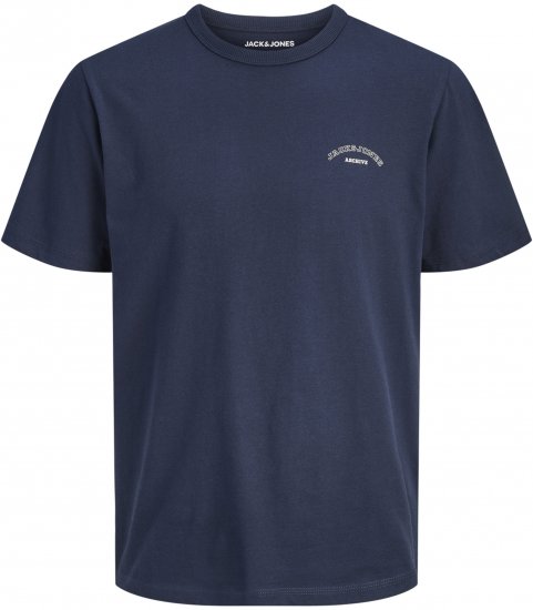 Jack & Jones College Logo Crew Neck T-Shirt Blue - T-shirts - Grote Maten T-shirts Heren