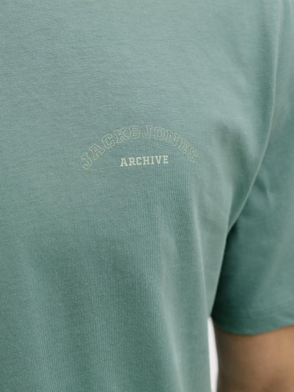 Jack & Jones College Logo Crew Neck T-Shirt Turquoise - T-shirts - Grote Maten T-shirts Heren