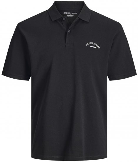 Jack & Jones College Logo Polo Short Sleeve Black - Polo shirts - Grote Maten Poloshirts Heren