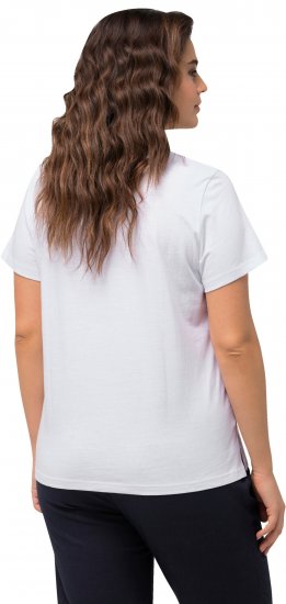 Ulla Popken BISOUS Short Sleeve Graphic Tee Snow White - Bedrukte T-shirts voor dames - 