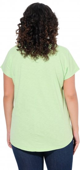 Ulla Popken Metallic Animal Cap Sleeve Graphic Tee Green - Bedrukte T-shirts voor dames - 