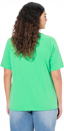 Ulla Popken TRUE Lettering Short Sleeve Tee Mint Green - Bedrukte T-shirts voor dames - 