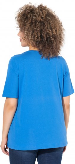 Ulla Popken Shell Picker Club Short Sleeve Graphic Tee Teal Blue - DAMESKLEDING 40-66 - 