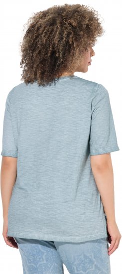 Ulla Popken Paisley Short Sleeve Graphic Tee Light Moss Green - Bedrukte T-shirts voor dames - 