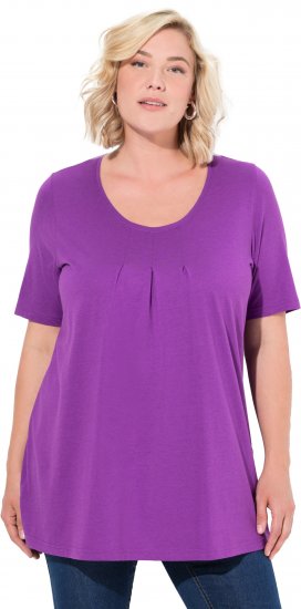 Ulla Popken Essential Front Pleat Tee Purple - T-shirts - 