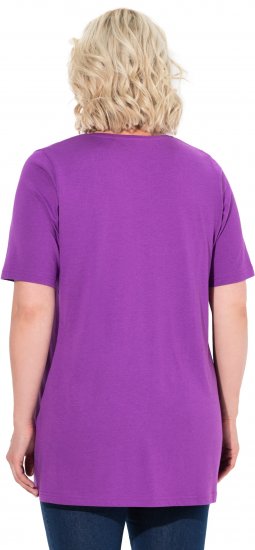 Ulla Popken Essential Front Pleat Tee Purple - T-shirts - 