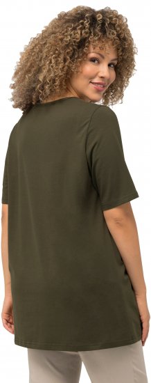 Ulla Popken Essential Square Neck Stretch Tee Forest Green - T-shirts - 