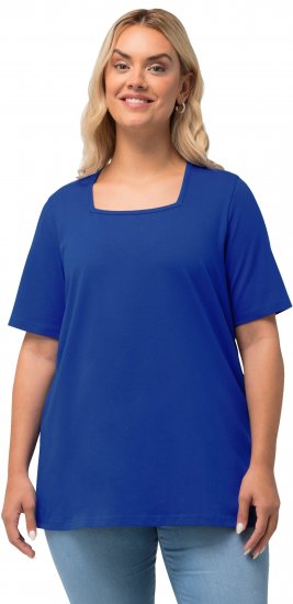 Ulla Popken Essential Square Neck Stretch Tee Cobalt Blue - T-shirts - 