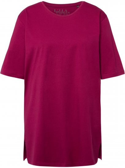 Ulla Popken Basic Round Neck Short Sleeve Relaxed Fit T-Shirt Magnolia Red - T-shirts - 