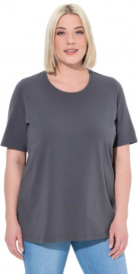 Ulla Popken Essential Round Neck Stretch Tee Graphite Grey - T-shirts - 