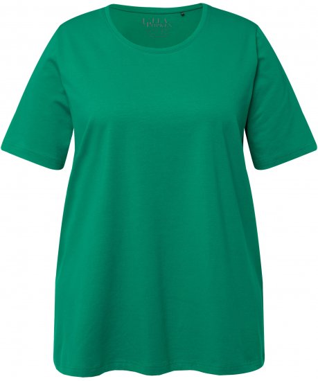 Ulla Popken Essential Round Neck Stretch Tee Emerald Green - T-shirts - 