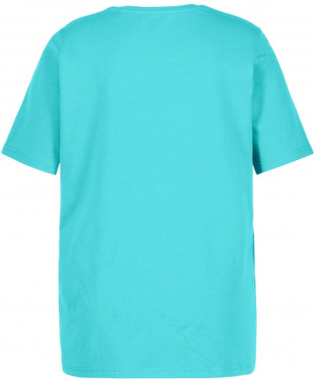 Ulla Popken Essential Round Neck Stretch Tee Deep Aqua - T-shirts - 