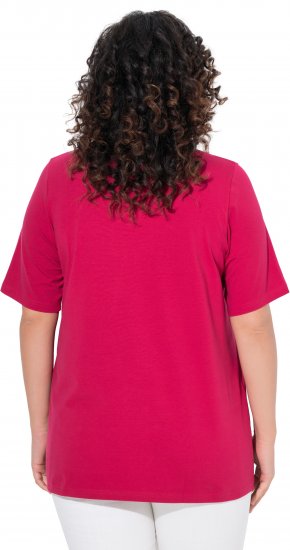 Ulla Popken Essential V-Neck Stretch Tee Dark Raspberry - T-shirts - 