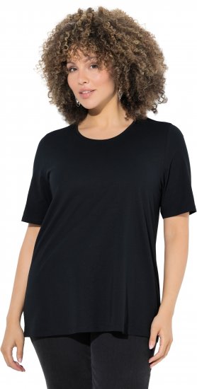 Ulla Popken Scoop Neck Short Sleeve Tee Black - T-shirts - 