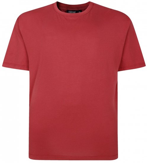 Espionage T015 Plain T-Shirt Ruby - T-shirts - Grote Maten T-shirts Heren