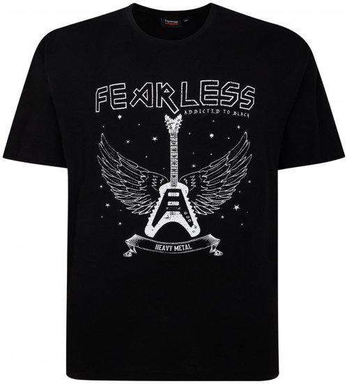 Espionage T426 Fearless Printed T-Shirt Black - T-shirts - Grote Maten T-shirts Heren