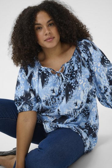 Kaffe Curve Aliana Tunic Blue Flower Animal - Tunieken - 
