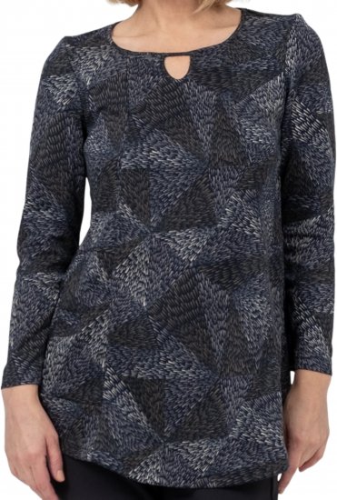Scandinavian Caramel Triangles Tunic Dark Blue - Bedrukte T-shirts voor dames - 