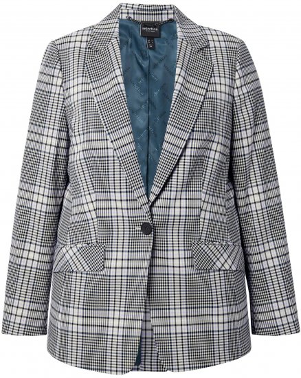 Ulla Popken Geruite Blazer Groen - Blazers - 