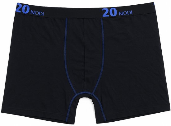 20 Nodi Stretch Cotton Boxer with Medium Leg Black - Ondergoed & zwem - Grote Maten Ondergoed Heren