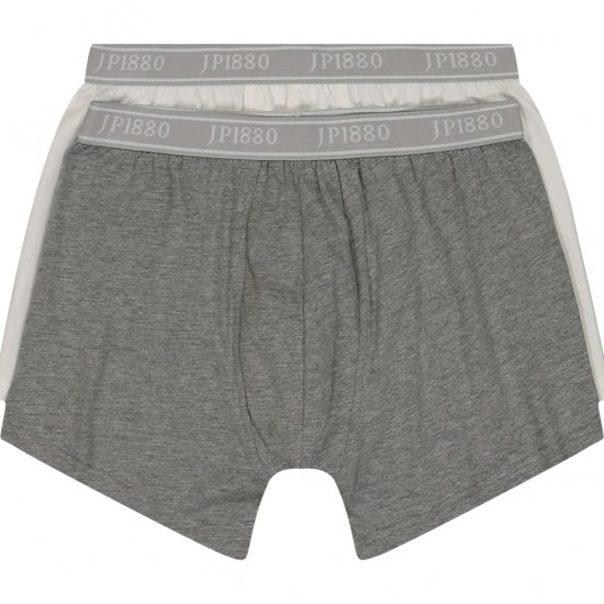 JP1880 Boxershorts Flexnamic OEKO-TEX Mid 2-Pack Grey/Off-White - Ondergoed & zwem - Grote Maten Ondergoed Heren