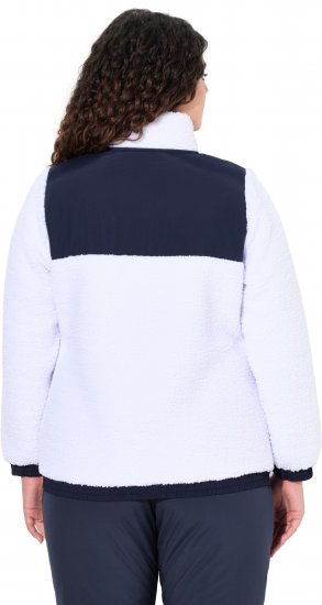 Ulla Popken Color Block Teddy Fleece Jacket Snow White - Sweaters & hoodies - 