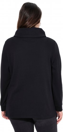 Ulla Popken Ribbon Detail Turtleneck Sweatshirt Black - Sweaters & hoodies - 