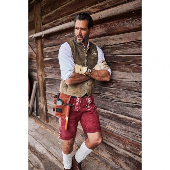 JP1880 Vest Goat Suede Traditional Moss Green - Feestkleding - Feestkleding – Vier in stijl en comfort