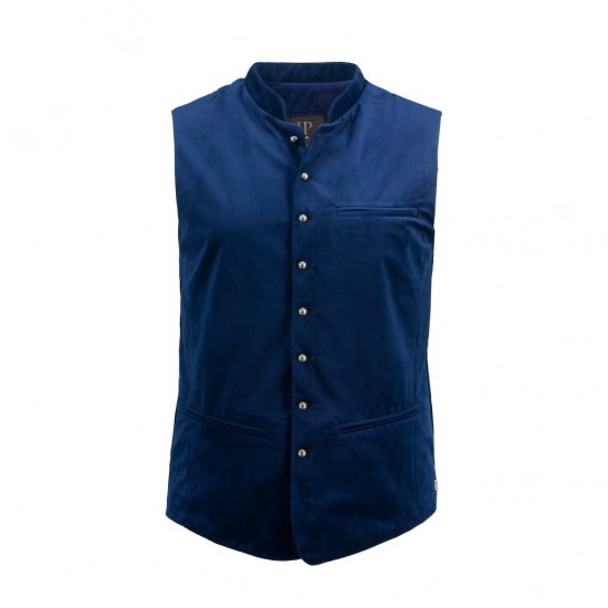 JP1880 Velvet Vest Traditional Blue - Feestkleding - Feestkleding – Vier in stijl en comfort