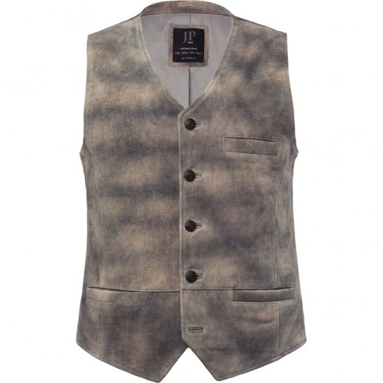 JP1880 Vest Traditional Cowhide Graphite Grey - Jassen - Grote Maten Herenjassen