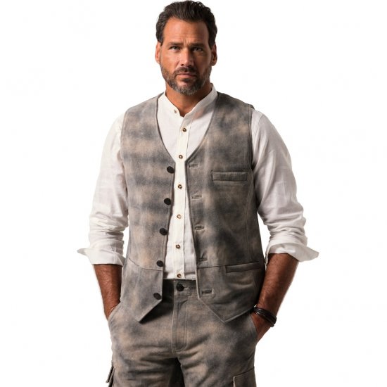 JP1880 Vest Traditional Cowhide Graphite Grey - Feestkleding - Feestkleding – Vier in stijl en comfort