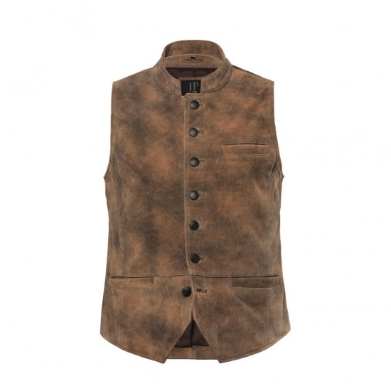 JP1880 Vest Traditional Cowhide Brown - Jassen - Grote Maten Herenjassen