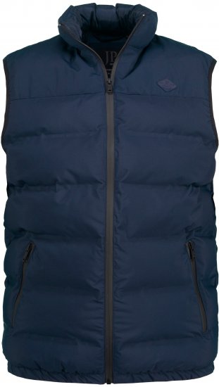 JP1880 Quilted Gilet Stand-up Collar Navy - Jassen - Grote Maten Herenjassen