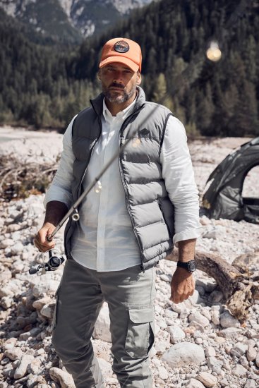 JP1880 Quilted Vest Outdoor Stand-up Collar Grey - Jassen - Grote Maten Herenjassen