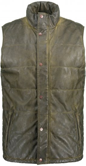 JP1880 Quilted Gilet Vintage Leather Green - Jassen - Grote Maten Herenjassen