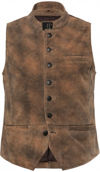 JP1880 Vest Traditional Cowhide Brown - Trachten & Oktoberfest - Oktoberfest kleding in grote maten (Trachten)
