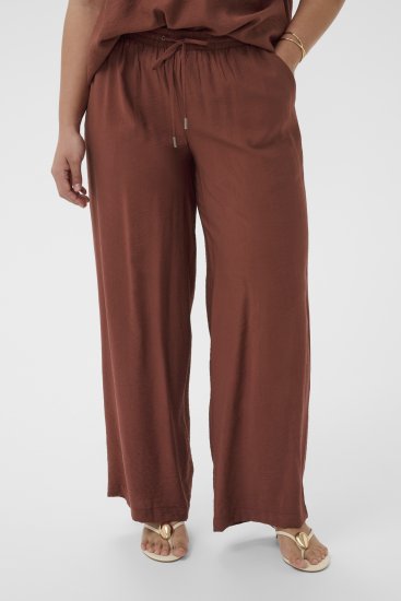Kaffe Curve Emilia Wide Pants Henna Brown - Broeken - 