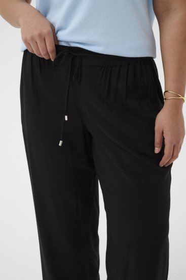 Kaffe Curve Mille Wide Pants Black Deep - Stoffen broeken - 