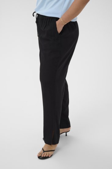 Kaffe Curve Mille Wide Pants Black Deep - Stoffen broeken - 