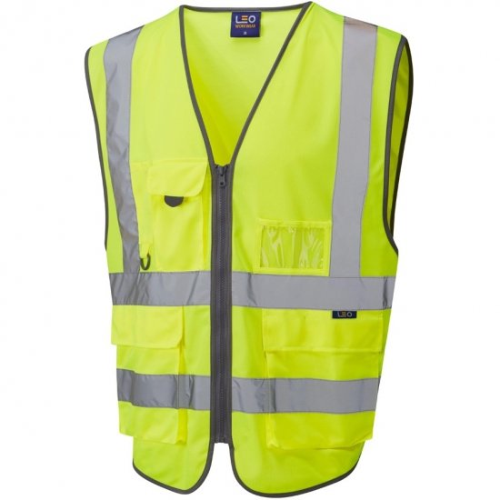 Leo Barnstaple Ecoviz Superior Anti-Entanglement Waistcoat Hi-Vis Yellow - Werkkleding - Werkkleding Grote Maten Heren