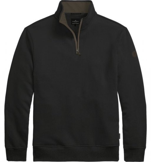 Double Outfitters MTOP-1163 Sweater met halve rits Zwart - Sweaters & hoodies - Sweaters & Hoodies Grote Maten Heren