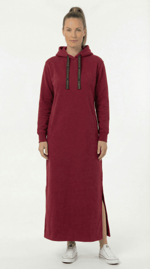 Nora Mikken MARTINA Maxi Hoodie Dress Burgundy - DAMESKLEDING XS-XXL - 