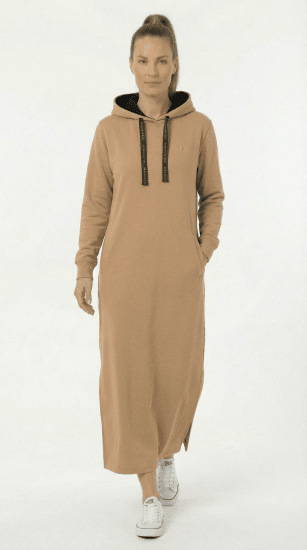 Nora Mikken MARTINA Maxi Hoodie Dress Camel - DAMESKLEDING XS-XXL - 